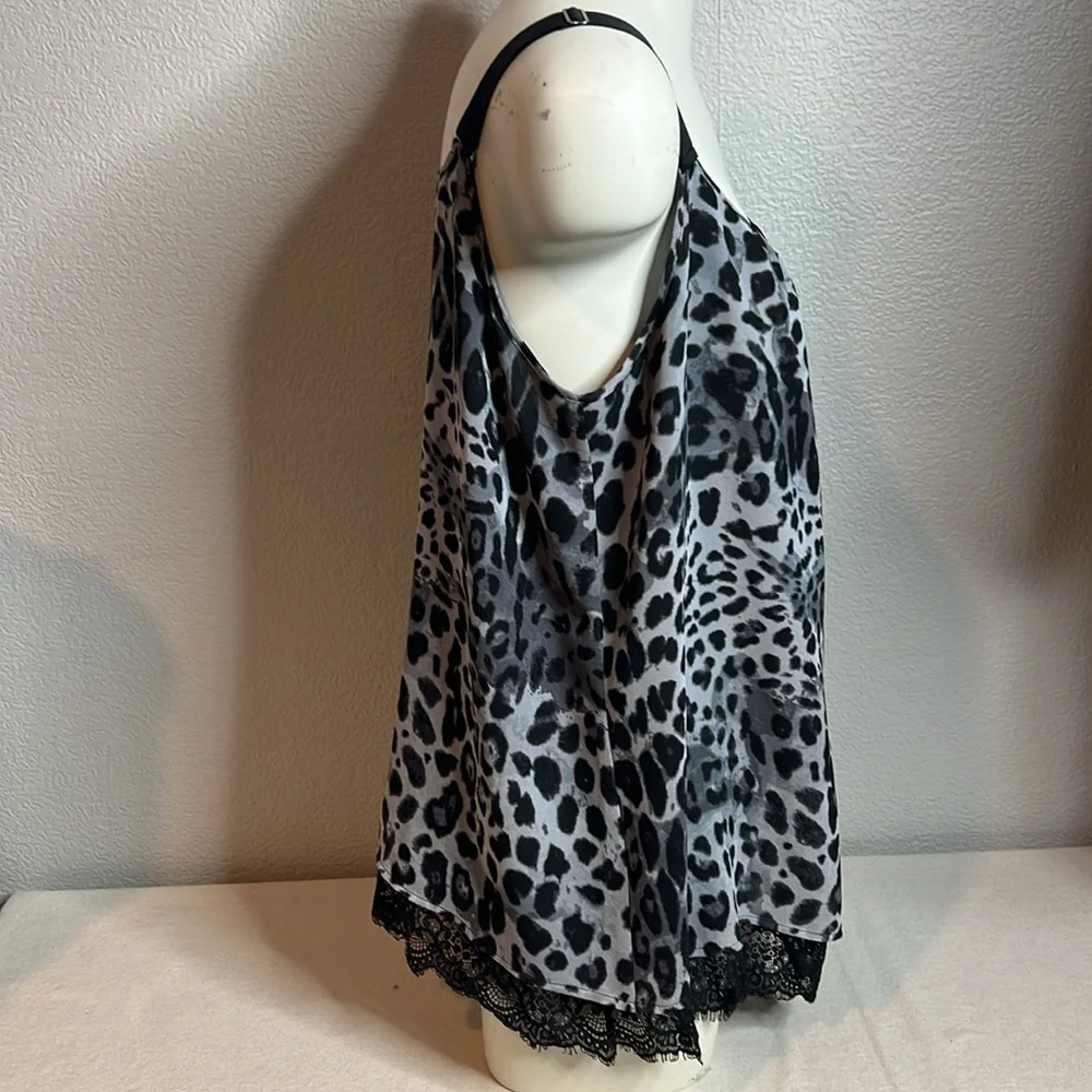 Lane Bryant Leopard Print Cami Top – Size 14 with Lace Trim - Picture 3 of 7
